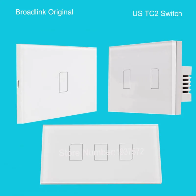 

2016 New Broadlink US TC2 1 Gang+2Gang +3 Gang Smart Home Automation Wireless Remote Control 433MHZ Wifi Wall Light Touch Switch