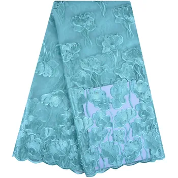 

High Quality African French Lace Fabric Dress With Stones For Party & Wedding Newest French Lace With Rhinestones For Dress1224B