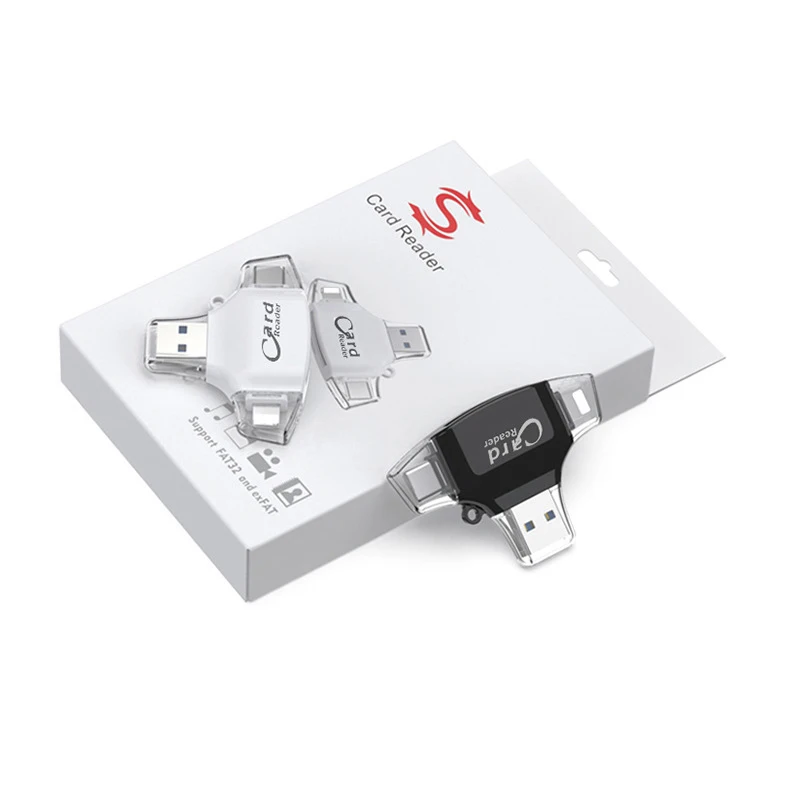 Cliry Lightning Type C Micro SD кардридер 4в1 OTG флэш карта памяти для iPhone iPad Samsung MacBook адаптер