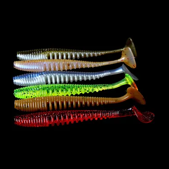 

WALK FISH 5PCS/Lot Soft Fishing Lure Silicone Shad Worm Bait 100mm 5g Swimbait Vivid Pike Bass Lure isca artificial Fishing Lure