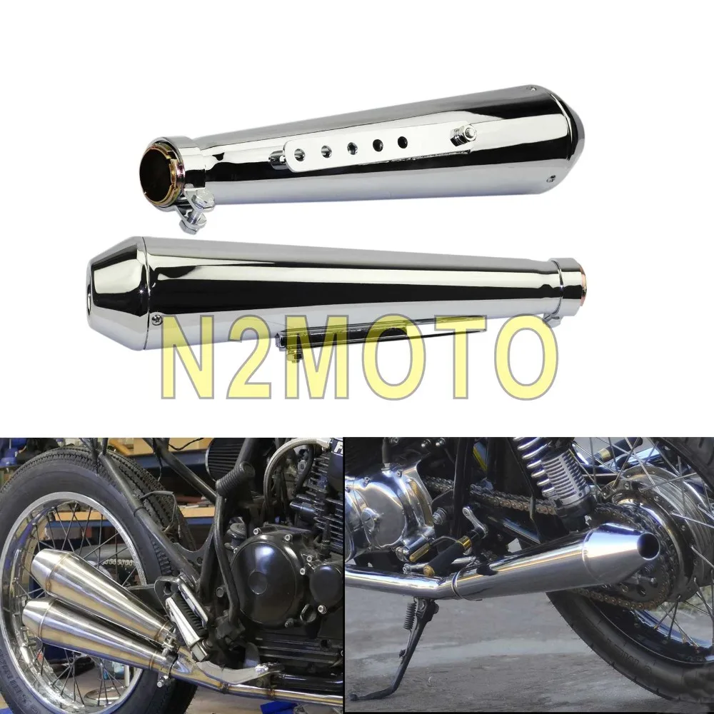 1 пара задний конус глушитель выхлопной трубы 5/8 дюйма 1/2 7/16 для Bobber Chopper Cafe Racer Vintage