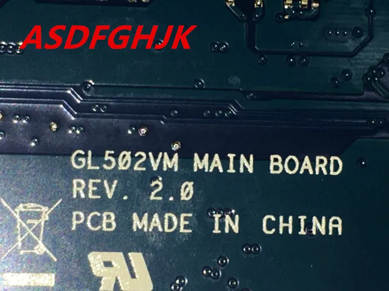  For ASUS GL502VM LAPTOP Motherboard WITH I7-6700HQ AND GTX1060M Mainboard 100% TESED OK