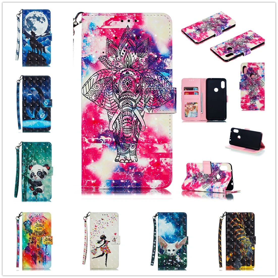 

For Xiaomi Redmi Note 6 Pro Protective Cover PU Magnetic Wallet Xiaomi Redmi 6 6a Leather Luxury Painting Stander Redmi6 6a Case