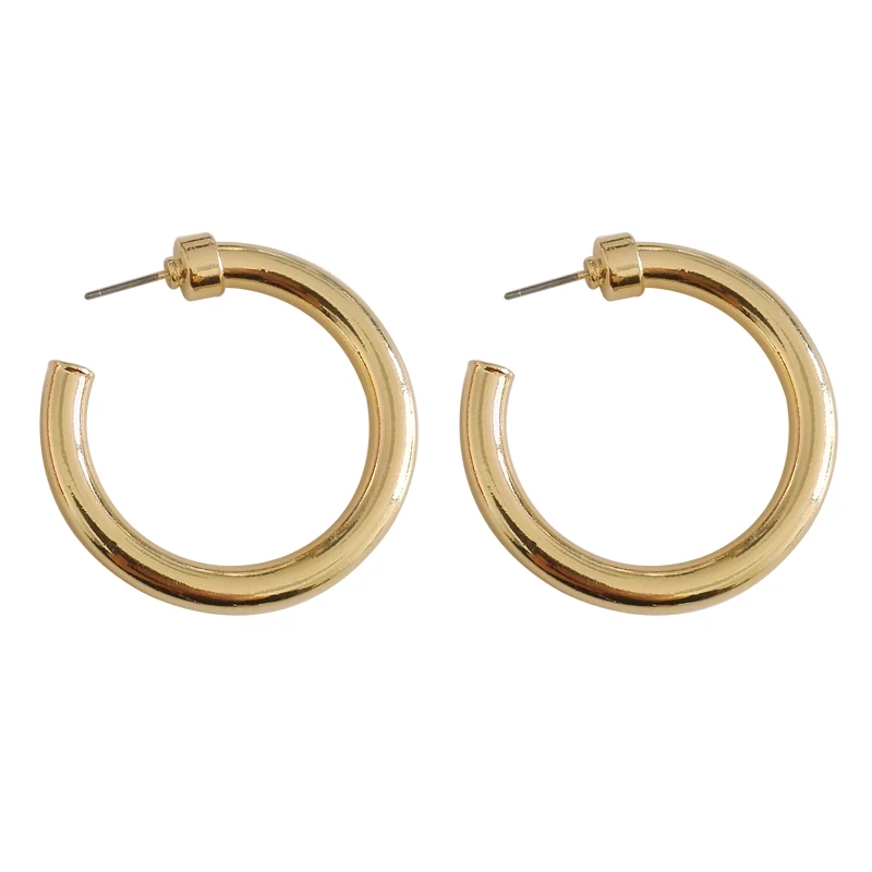 

Metal jewelry Europe and the United States C character minimalist earrings smooth round earrings fashion jewelry gift wholesale