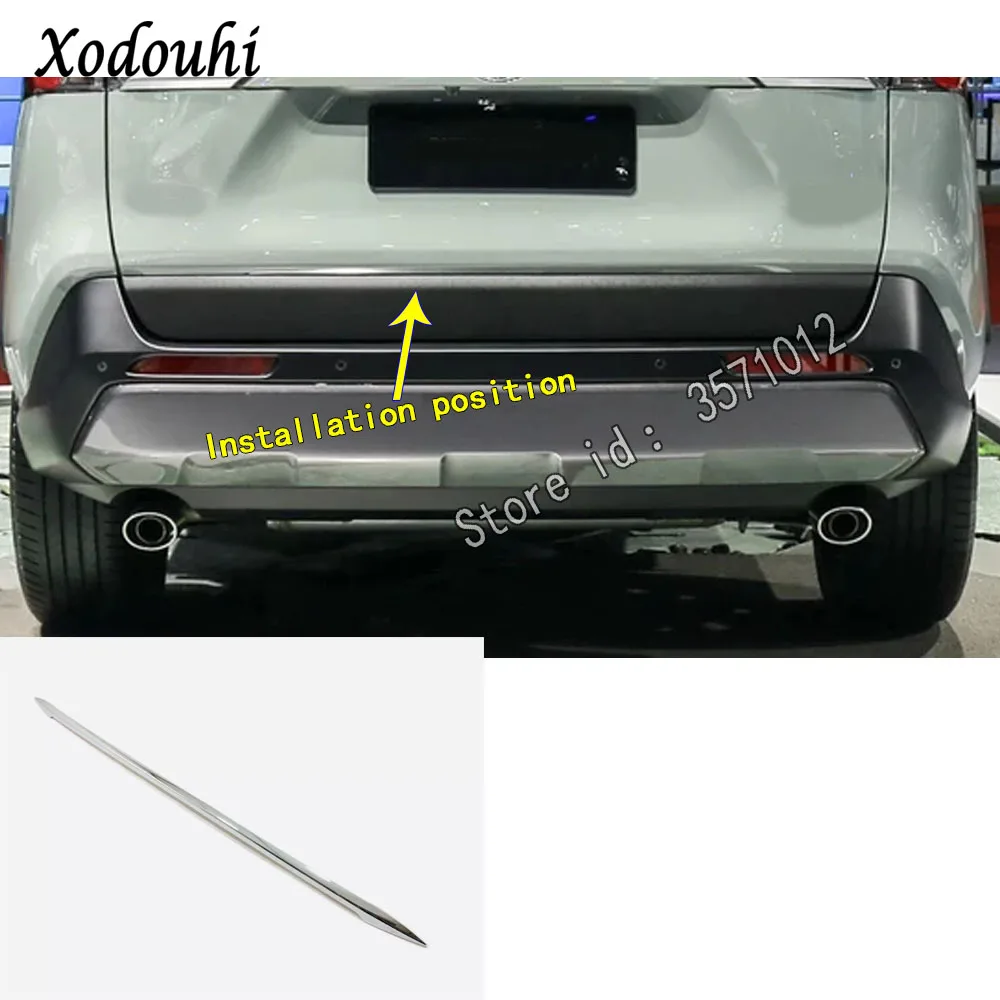 

For Toyota RAV4 2019 2020 car sticker ABS chrome cover rear door bottom tailgate frame plate trim lamp panel parts trunk 1pcs