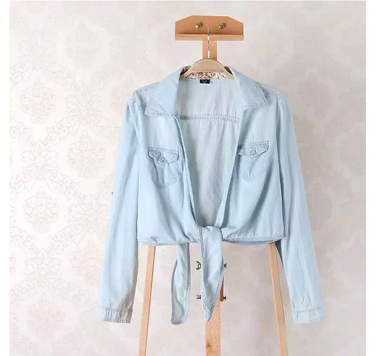 jean tie up shirt