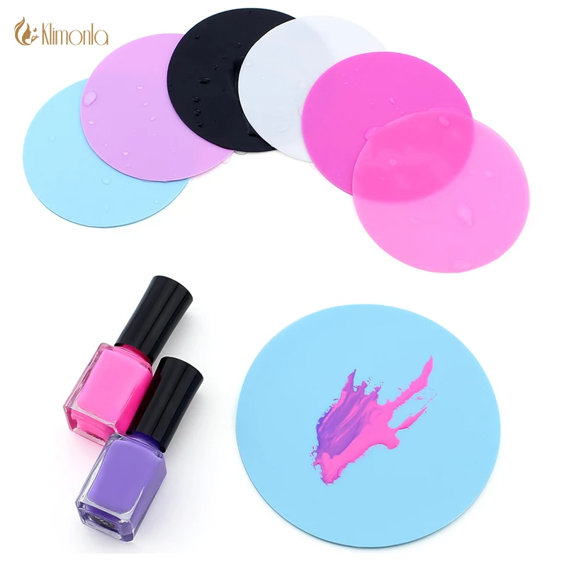 

6PCS Mini Convenient Silicone Nail Palette Washable Durable Nail Art Stamping Pad Painting Mat Manicure Decoration Salon Tools