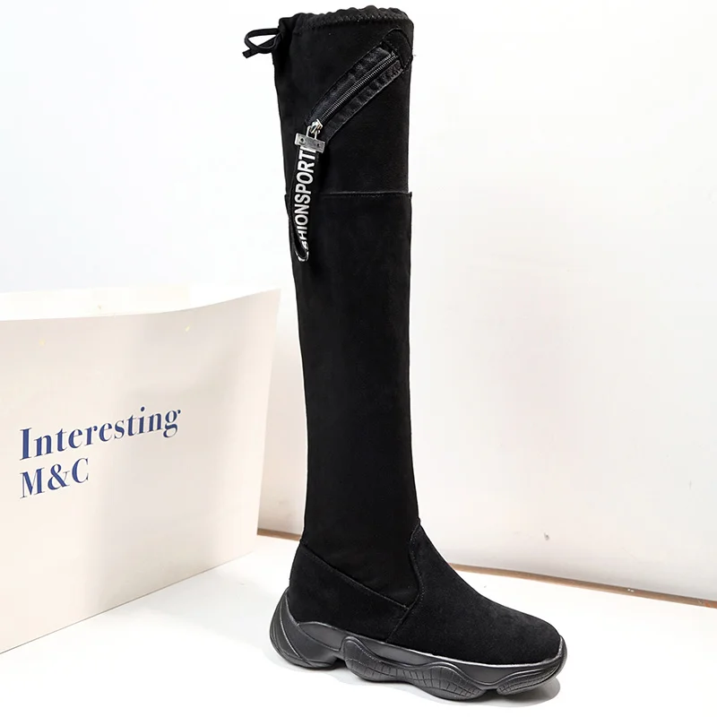 Women Boots Thigh High Over The Knee Boots Comfort Fall Winter Slip on Faux Suede Fashion Fur Shoes Woman Ladies Botas Mujer Women Boots Thigh High Over The Knee Boots Comfort Fall Winter Slip on Faux Suede Fashion Fur Shoes Woman Ladies Botas Mujer
