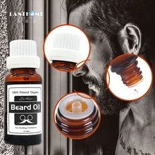 2pcs Lanthome Organic Men Face Beard Oil Natural Soften Oil Hair Growth Nourishing Mustache Cream for Beard Hair Grow