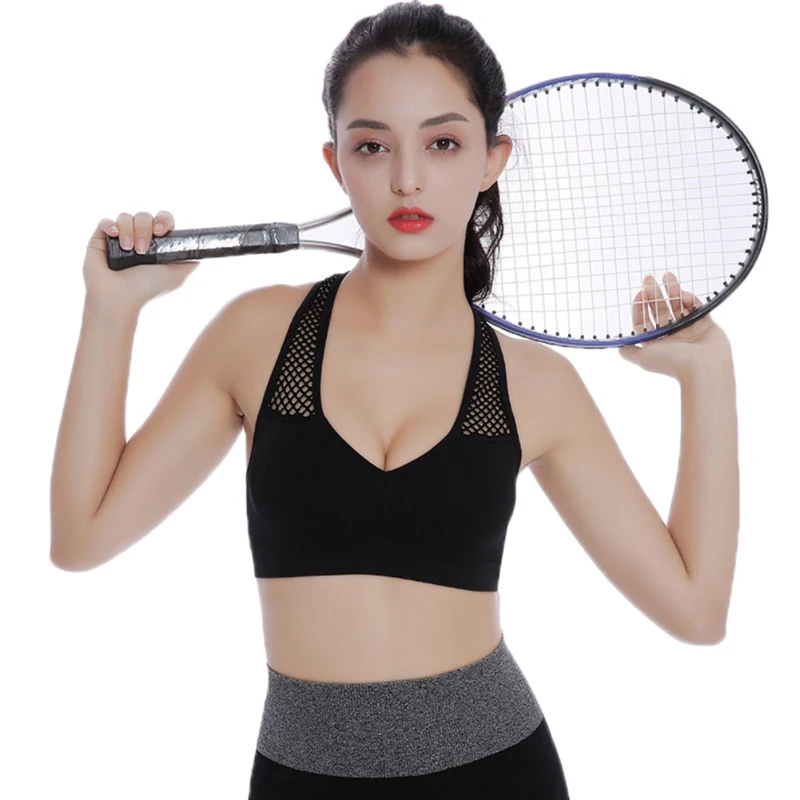 

2019 New Ladies Beauty Back Bra Hollow Shoulder Strap Sports Bras Padded Yoga Fitness Running Sports No Steel Bra