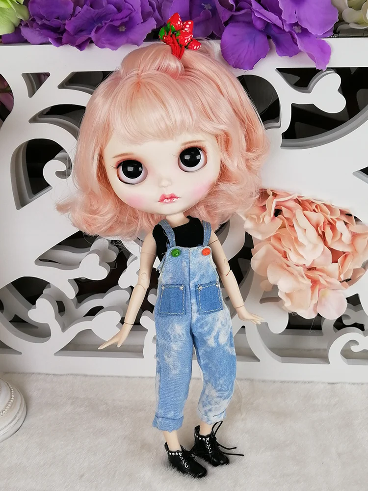 Kendra – Prämie Custom Neo Blythe Puppe mit rosa Haaren, weißer Haut und mattem Schmollmund 5