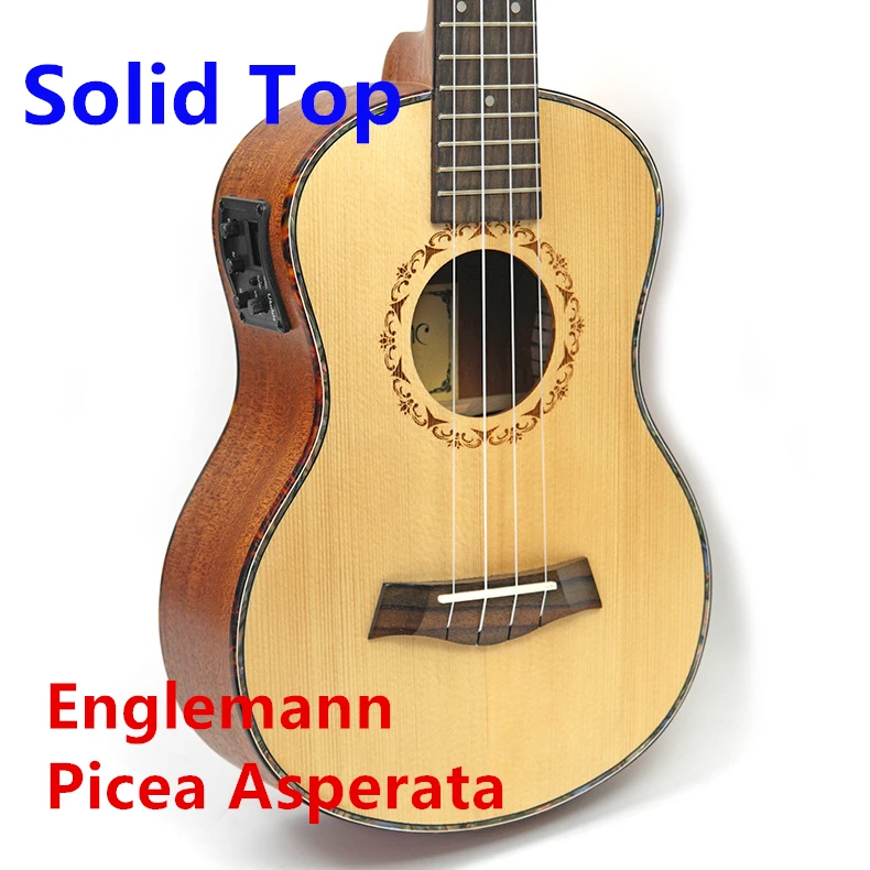 

Ukulele Solid Top Picea Asperata Englemann 23 26 Inch Mini Guitar Acoustic Electric Concert Tenor 4 Strings Ukelele