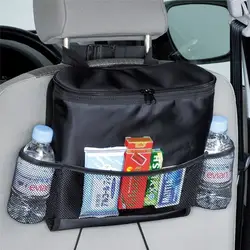 Автомобильное сиденье на спине подвесная сумка-Органайзер с несколькими карманами Изолированная пищевая вода для хранения сетчатая сумка
