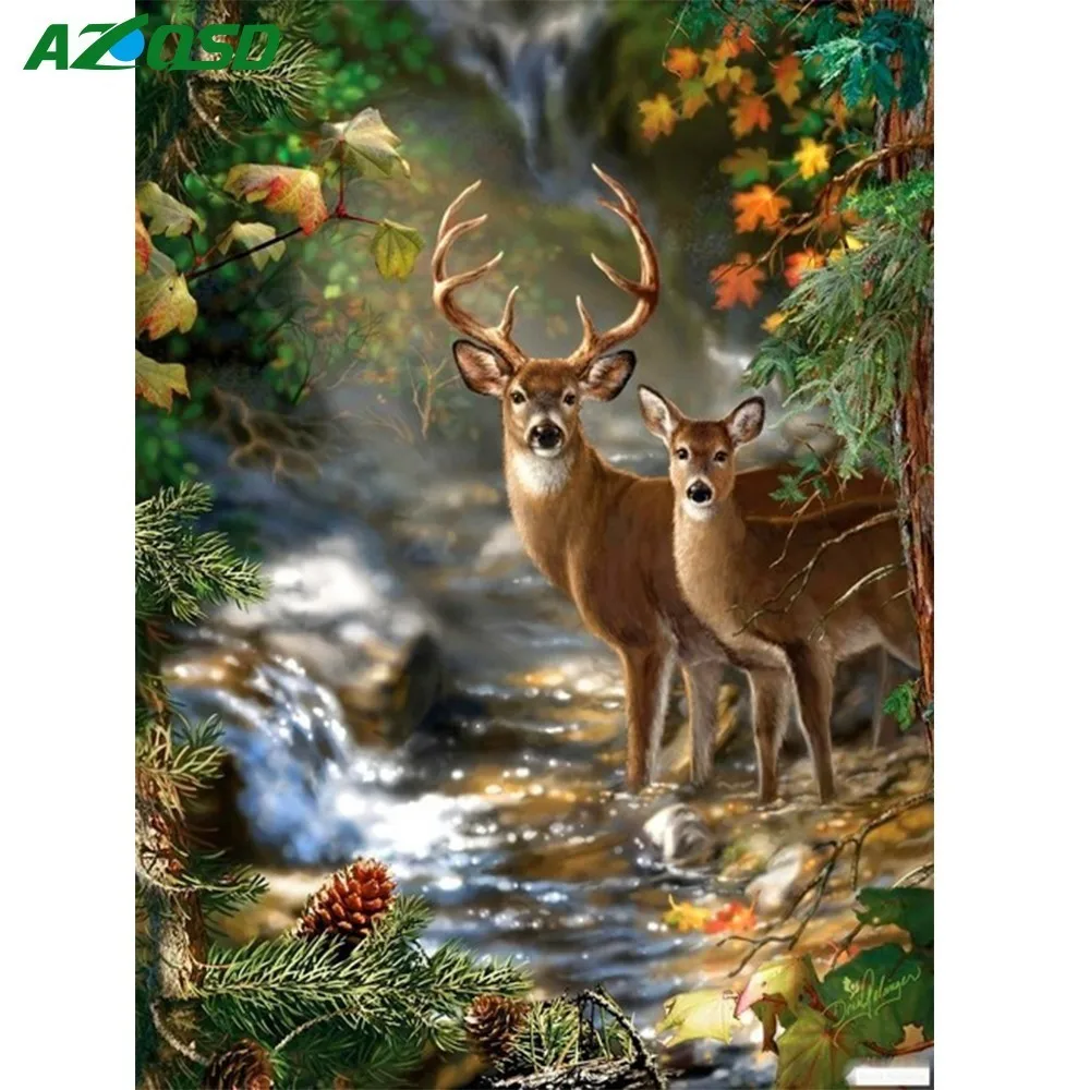 

Home artist diamond painting diy cross stitch pictures of rhinestones new needlework home decoration paint animal Deer d009