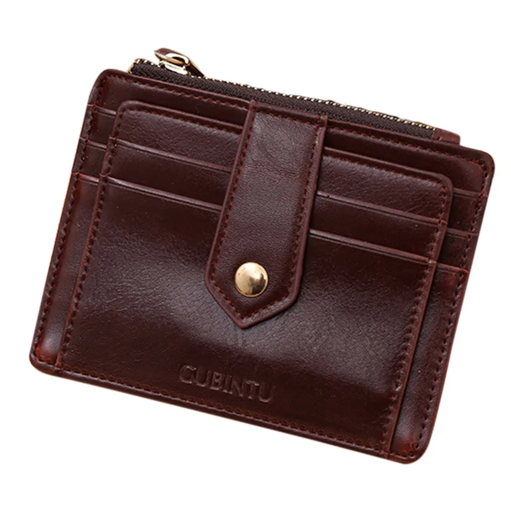

Mini Leather Zipper Credit Card ID Holder Money Clip Wallet Fashion business men Zipper ladies wallet card package new F912