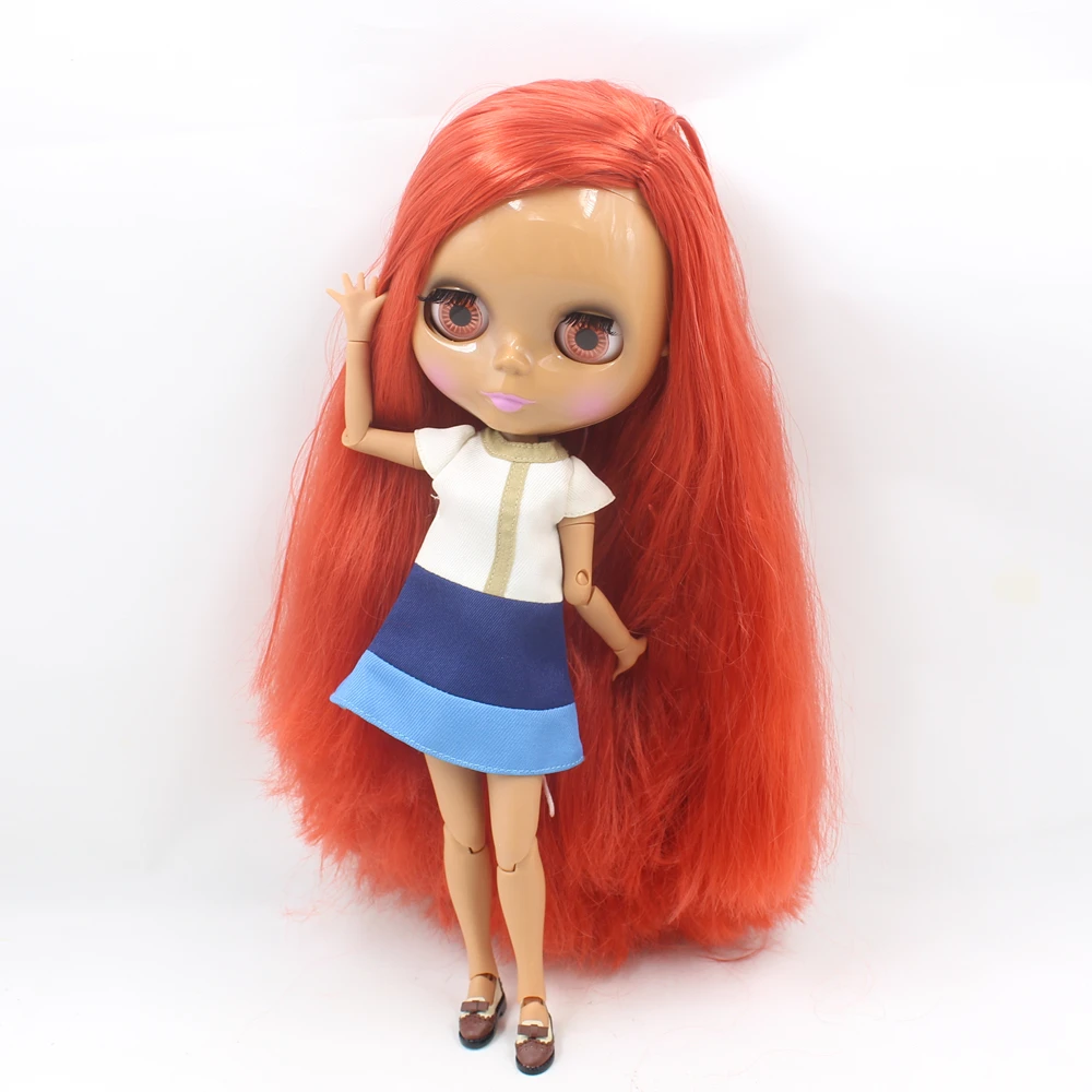 Ледяной обнаженный завод Blyth кукла No.260BL1045 прямые темно-красные волосы тела шоколадная кожа Neo 30 см