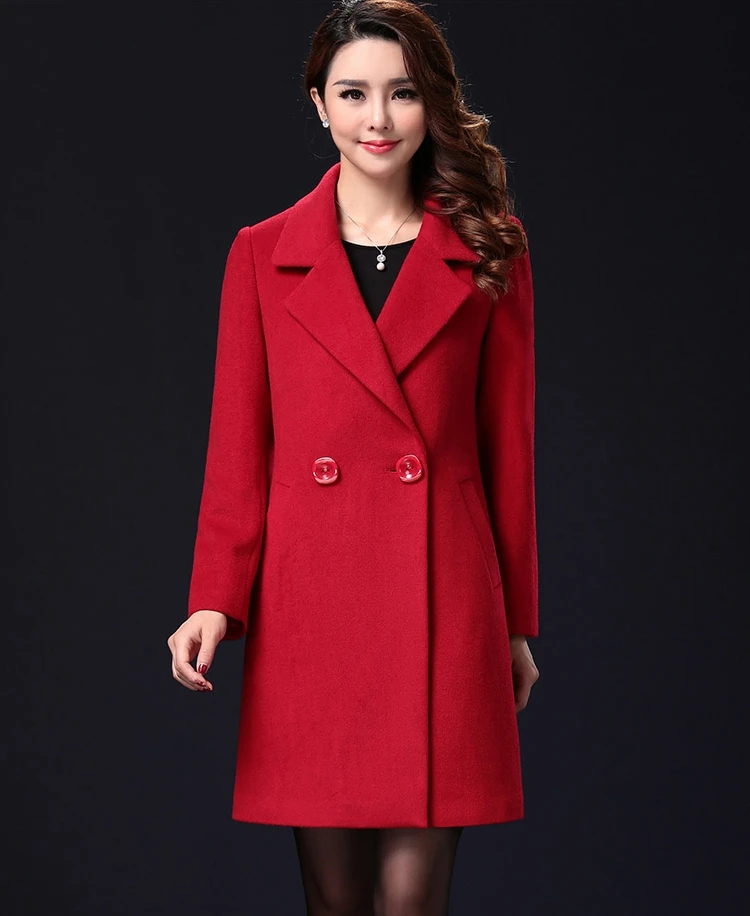 Элегантное зимнее шерстяное пальто Женская мода высокого класса женские длинные шерстяные пальто куртка размера плюс Femininos Свободная Повседневная теплая верхняя одежда