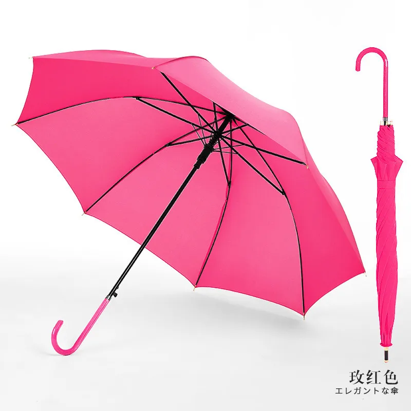 Японский небольшой свежий 8 к длинной ручкой зонтик простой цвет Творческий кожаный ручка древний мужчина и женщина зонтик