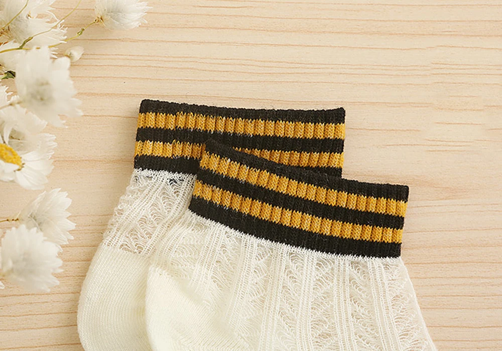 HIBISMIX 5 пар женские открытые носки 2019 летние полосатые сетчатые хлопковые черные белые женские короткие носки S0052
