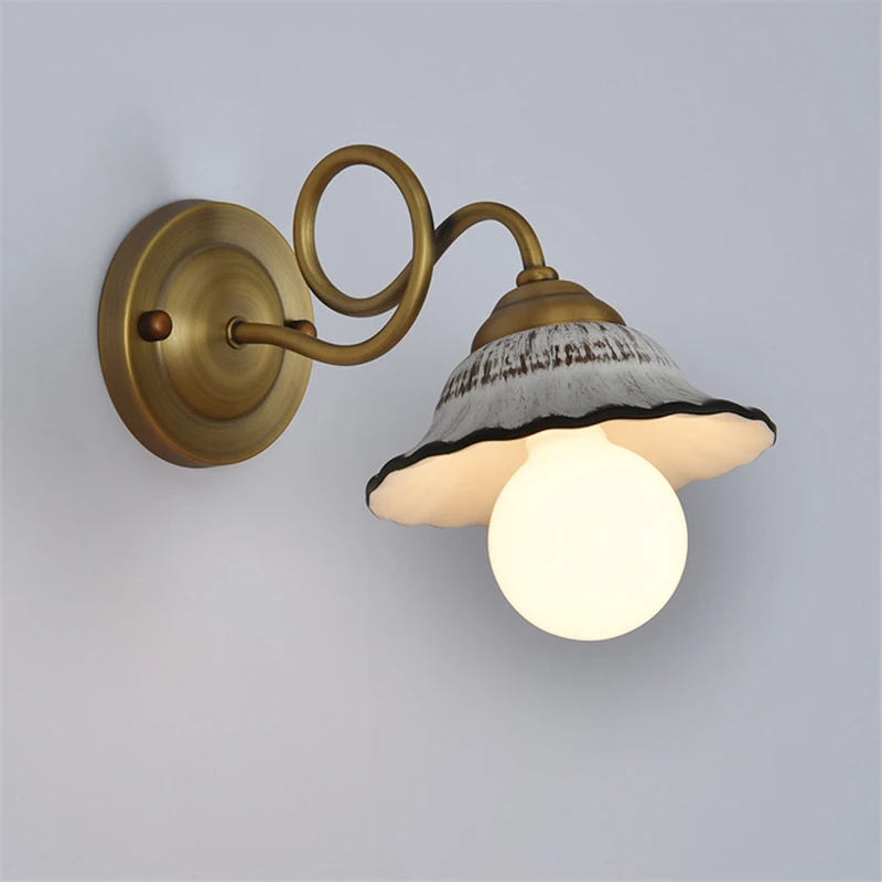 

Retro personalized E27 ceramic Wall Light creative iron electroplating industrial Wind minimalist Wall Lamp For Restaurant Bar
