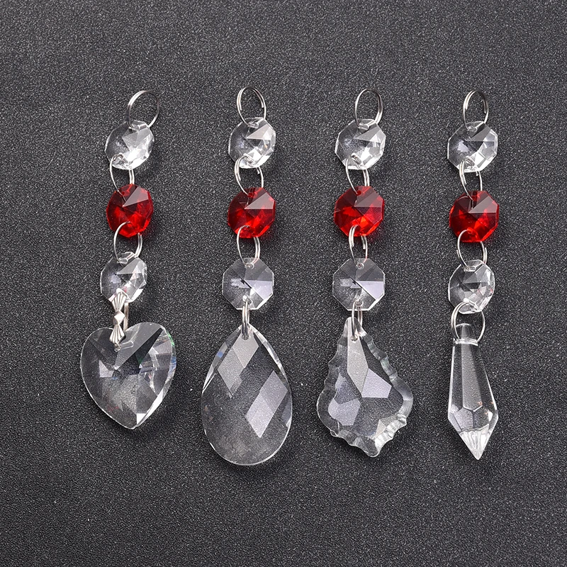 

4PCS/LOT Chandelier Clear Glass Crystal Lamp Prism Parts Hanging Drop Pendant Lighting Accessories