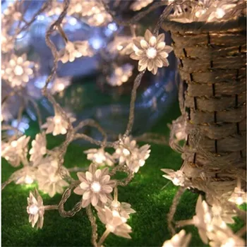 

10M 50 LED Lotus Flowers String Fairy lights Christmas Garland Decoration Garland LED Wedding Party Holiday Lighting Home Decor