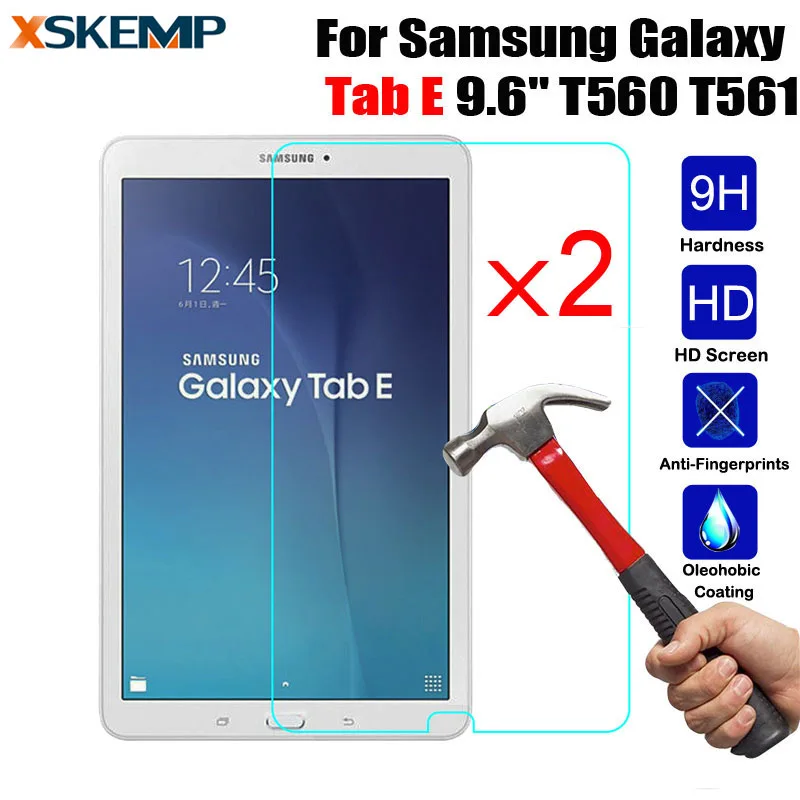 XSKEMP 2 шт 9H Премиум Закаленное стекло для samsung Galaxy Tab E 9 6 &quotSM-T560/T561 планшетный ПК