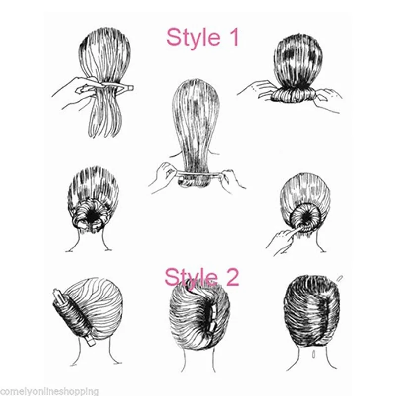 2pcs/set Women Formal DIY Hair Styling Updo Donut Bun Clip Tool Formal French Twist Maker Holder Hair Sticks 2