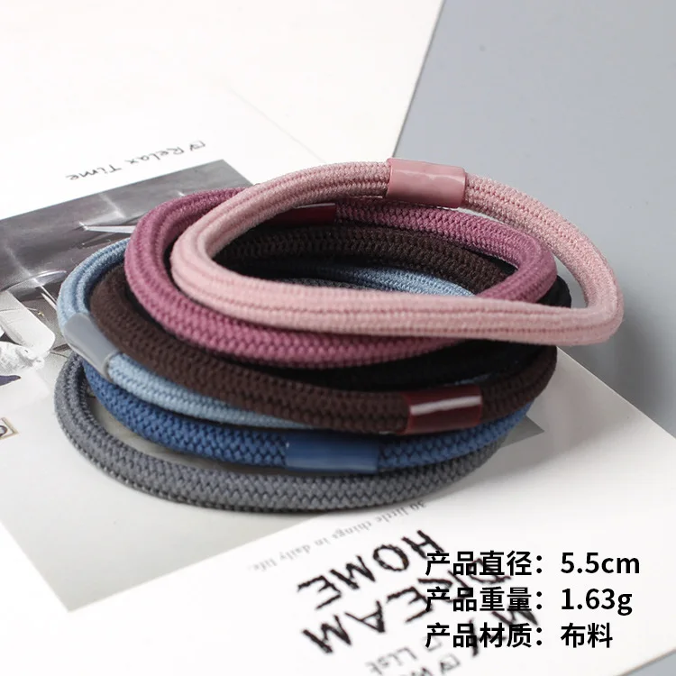 1PC Hair Rope For Girls Beaded Hair Band Ponytail Color Black Rubber Band Hair Ring Hair Rope High Elasticity G0409