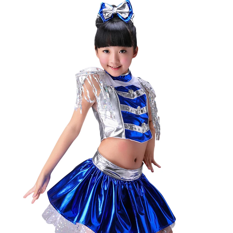 Children Jazz Dance Costumes Modern Dance Pettiskirt Cheerleading Girls Performance Clothing Hip Hop Jazz Stage Performance Set