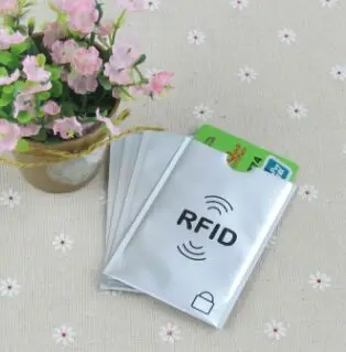 1000 шт защита от кражи RFID с протекторами для банковских карт с функцией блокировки RFID рукав Алюминий паспорт RFID рукав блокировки, печать логотипа принять