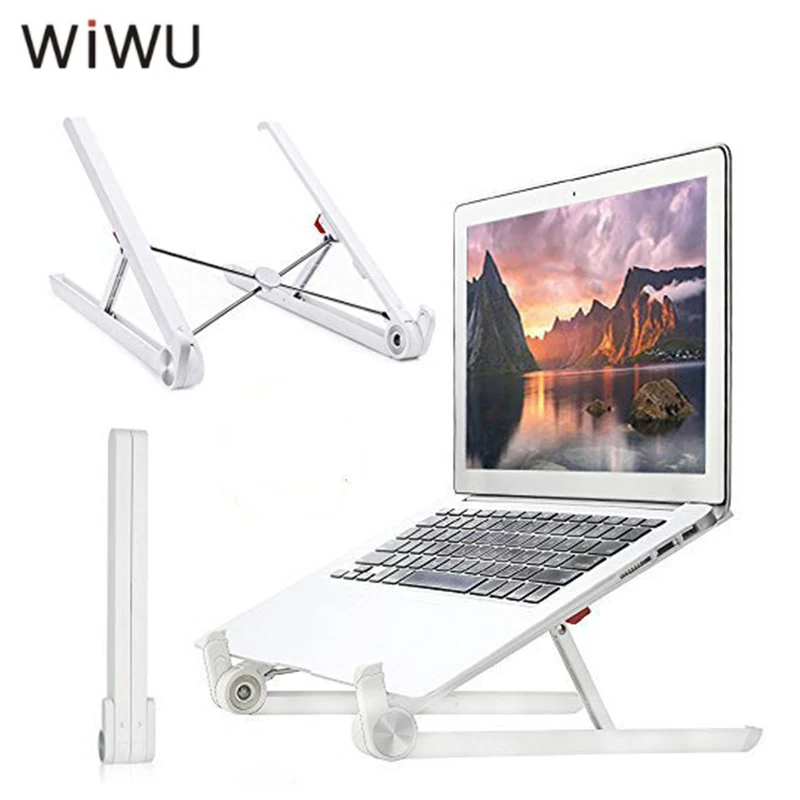 WIWU Folding Portable Laptop Stand Two Heights Adjustable Desktop Height Notebook Stand Cooling Holder for MacBook 11-15.6 inch