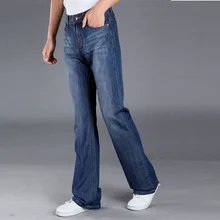 Мужские синие расклешенные джинсы, длинные широкие брюки, расклешенные джинсы размера плюс, Модные расклешенные джинсовые брюки, джинсы для мужчин