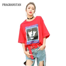 Летняя Новинка, модная женская футболка с буквенным принтом и принтом, Женская Повседневная Свободная хлопковая Футболка по индивидуальному заказу, JQ187