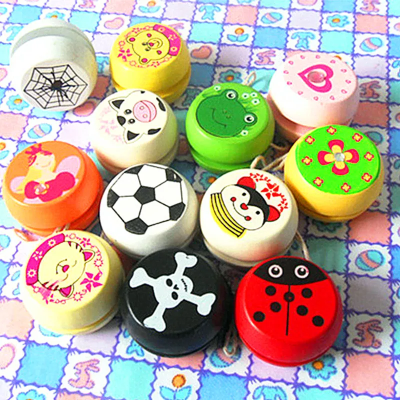 

2019 Explosion Yo-yo Children's eco-friendly material Wooden Puzzle fun Cute pattern Animal avatar creative Yo-Yo Toys