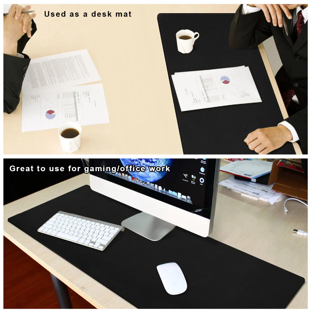 Extended PU Leather Mouse Pad / Mat Size 39.4" L x 15.7" W CACOY Large