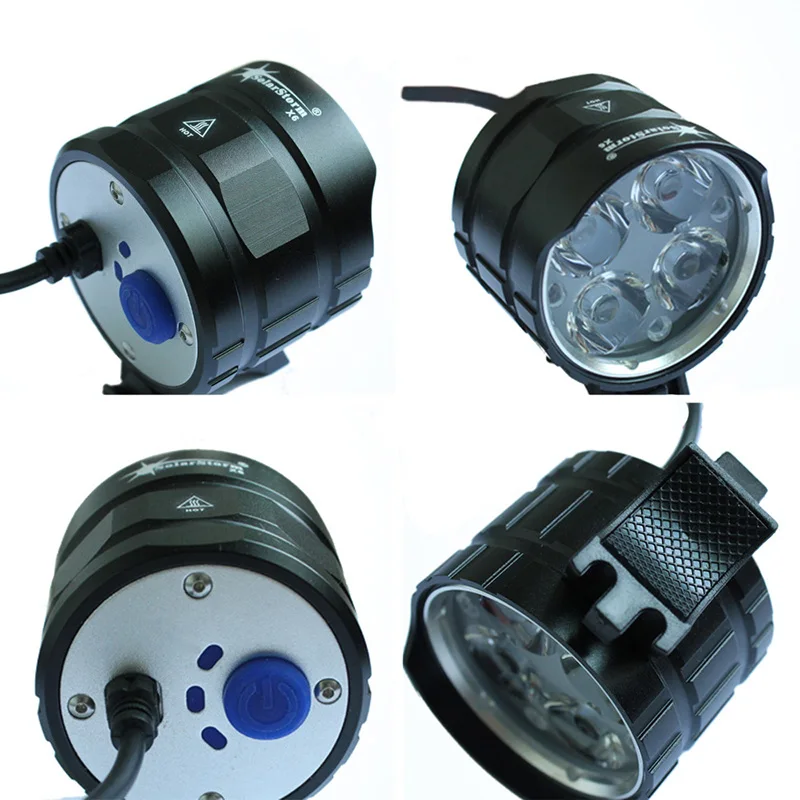 

Solarstorm Led Bicycle Headlights Strong Headlights Mountain Bike Riding Lights 4Led3000 Lumens Strong Light 4 Mode Lights US