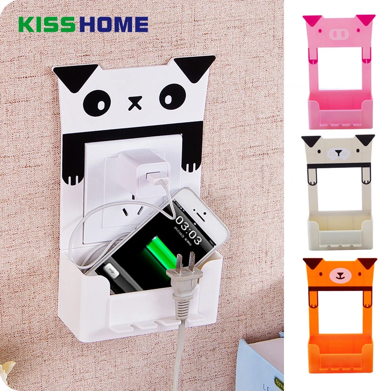

4 Color Lovely Cartoon Animals Wall Socket Storage Rack Plastic Toothpaste Spark Plug Holder Box Kitchen Bathroom Decor Stickers