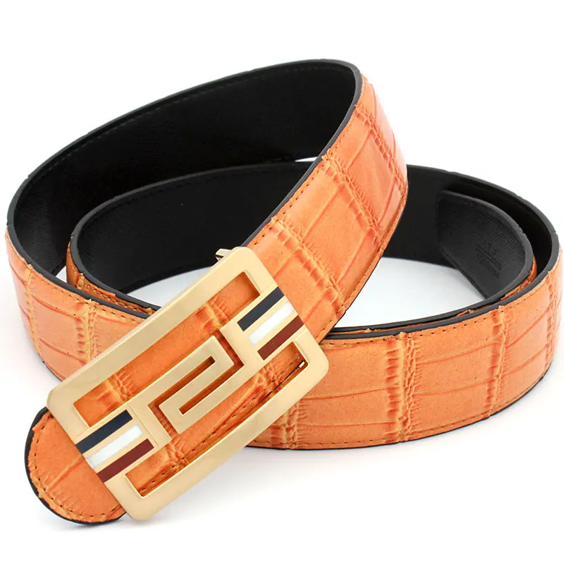 2017 Solid Brass Luxury Blue H Brand Designer Belts Men ...