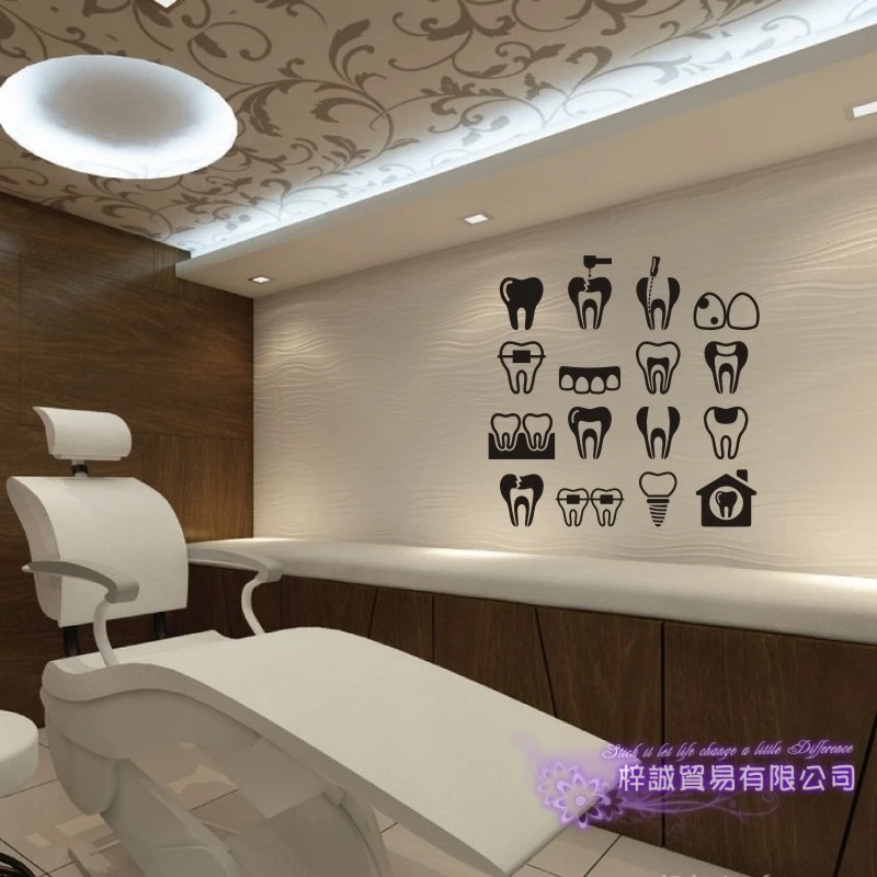 

Tooth Brushing Teeth Sticker Dental Clinic Dentistry Decal Bathroom Poster Vinyl Art Wall Decals Pegatina Decor Mural