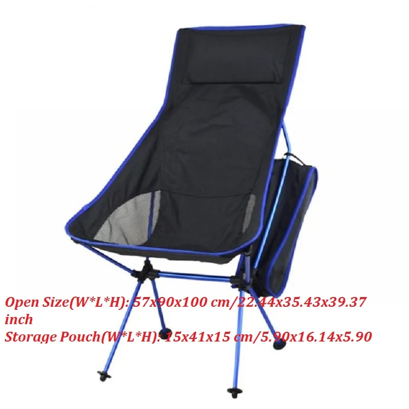 Портативный складной стул для рыбалки, уличное кресло для кемпинга, 600D Оксфорд, для пикника, пляжа, барбекю, инструмент, садовая офисная мебель для дома - Цвет: B-BLUE
