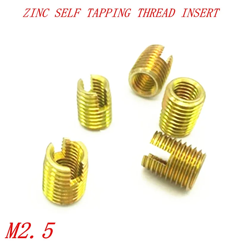 

20pcs m2.5 steel with zinc self tapping thread insert
