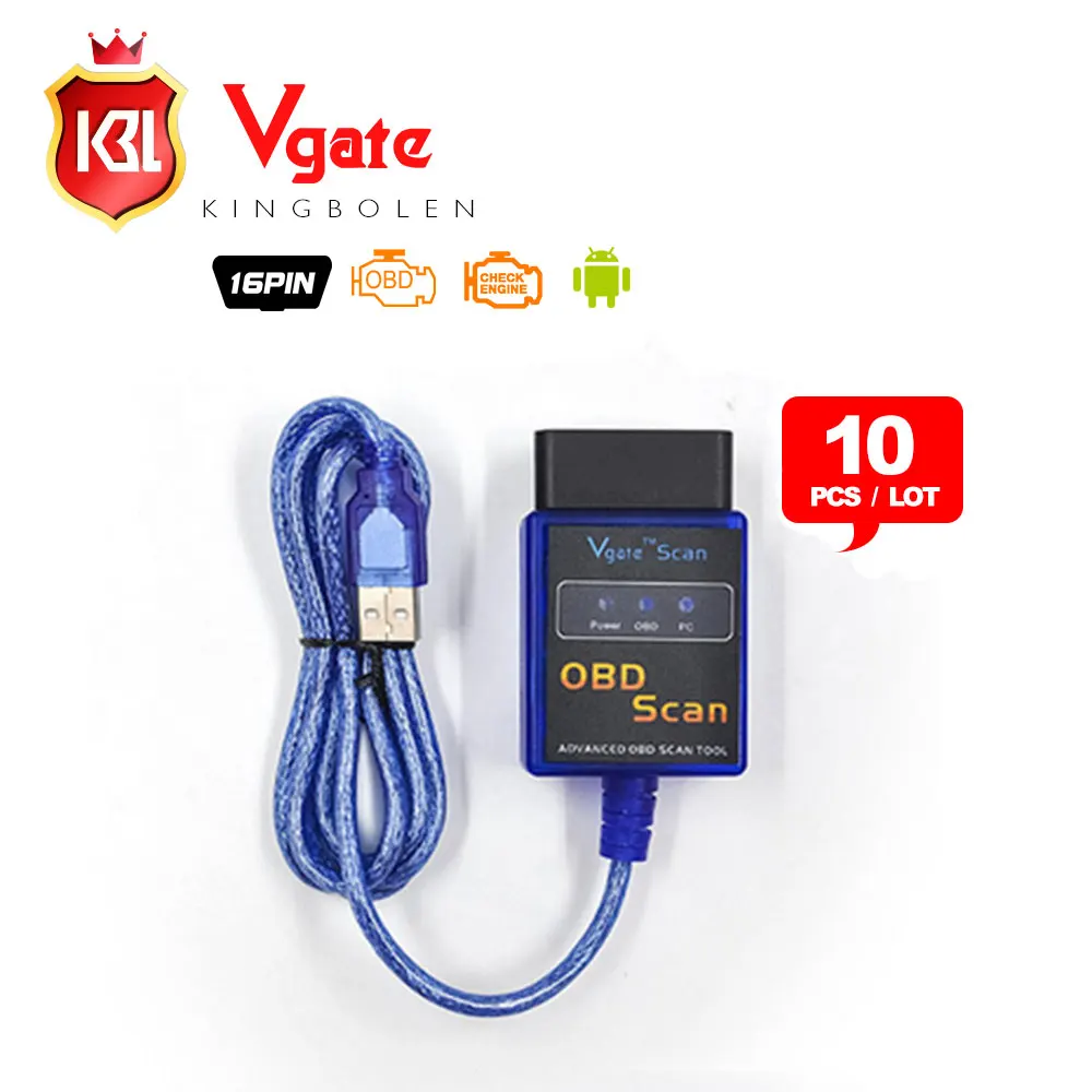 Prix pour 10 PCS/LOT Vgate ELM327 USB OBD Scan USB De Diagnostic Scanner Travail Avec OBD2 Véhicules Vgate ELM 327 USB OBD2 Scan Prix pour 10 PCS/LOT Vgate ELM327 USB OBD Scan USB De Diagnostic Scanner Travail Avec OBD2 Véhicules Vgate ELM 327 USB OBD2 Scan