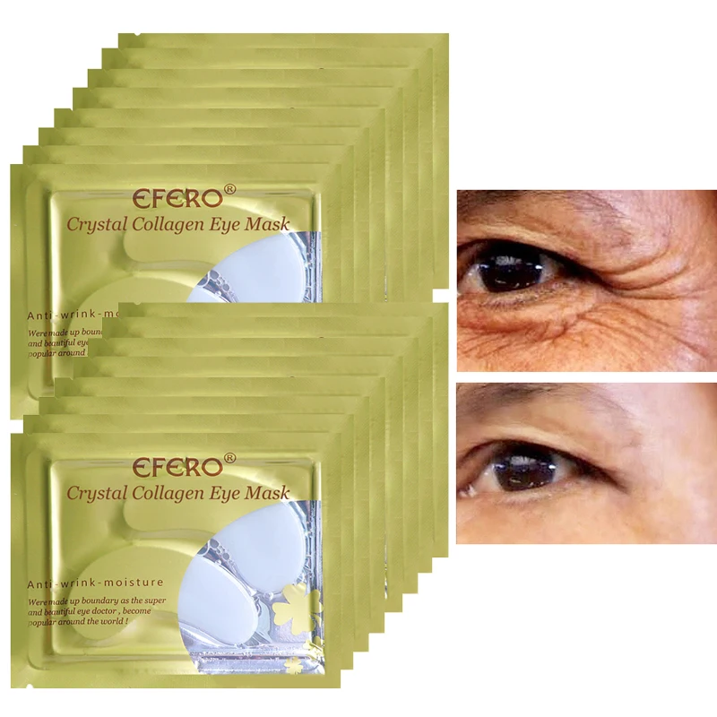 EFERO 5 пар = шт. 10 шт. увлажняющая маска для глаз сывороточный белок Anti Aging темные круги удаления гидрогель нашивки простыни маска для ухода за глазами