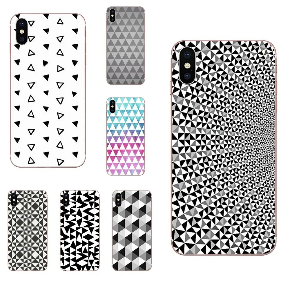 Корейский геометрический треугольник черный белый матовый для Xiao mi 3 4 4C 4i 5 5s 5X6 6X A1