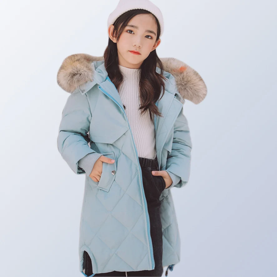 

Children's down jacket Korean kids clothes long section 2018 new girls clothing thickening coat for teen 6 8 10 12 14 years old