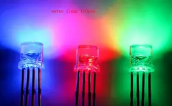 100 шт. прозрачный Flat Top 5 мм RGB светодиодный диода