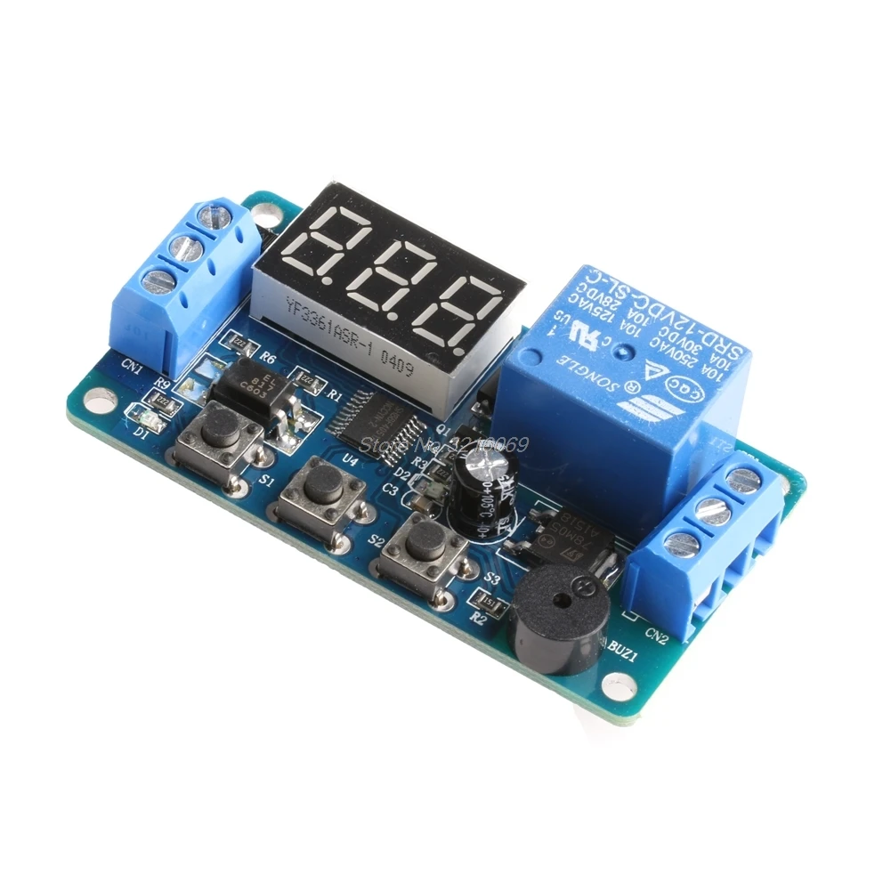 

12V Module Delay Timer Relay Control Programmable Switch Car Buzzer LED Display