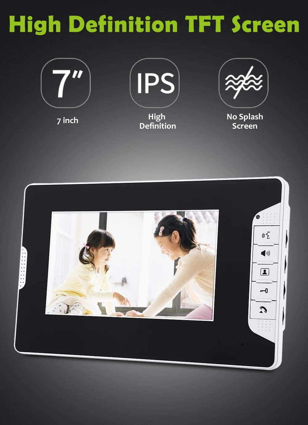 SY813MKB21&nbsp;7 inch Video Door Phone Doorbell Intercom Kit 2 camera 1 monitor