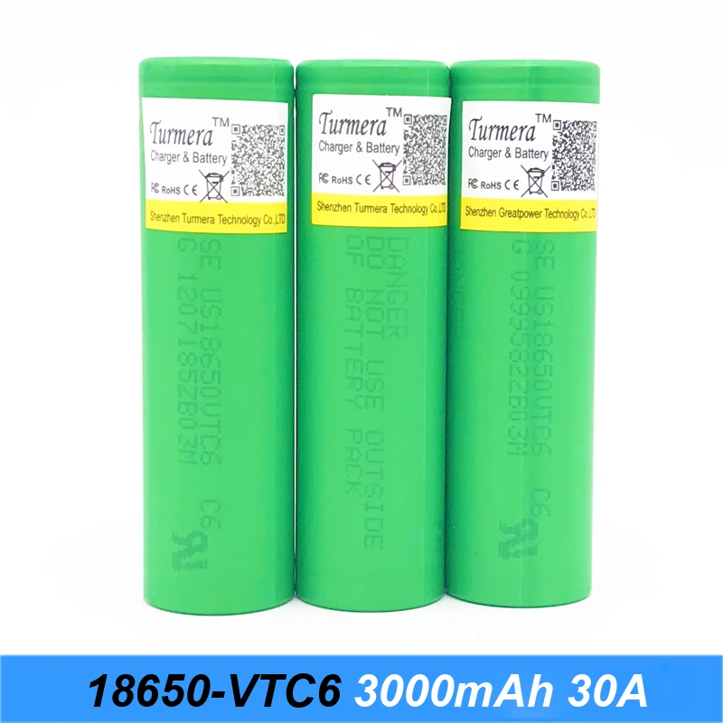 VTC6 3,7 V 3000 mAh литий-ионная аккумуляторная батарея 18650 для US18650VTC6 30amp электронная сигарета игрушечные инструменты flashligh/испаритель jy